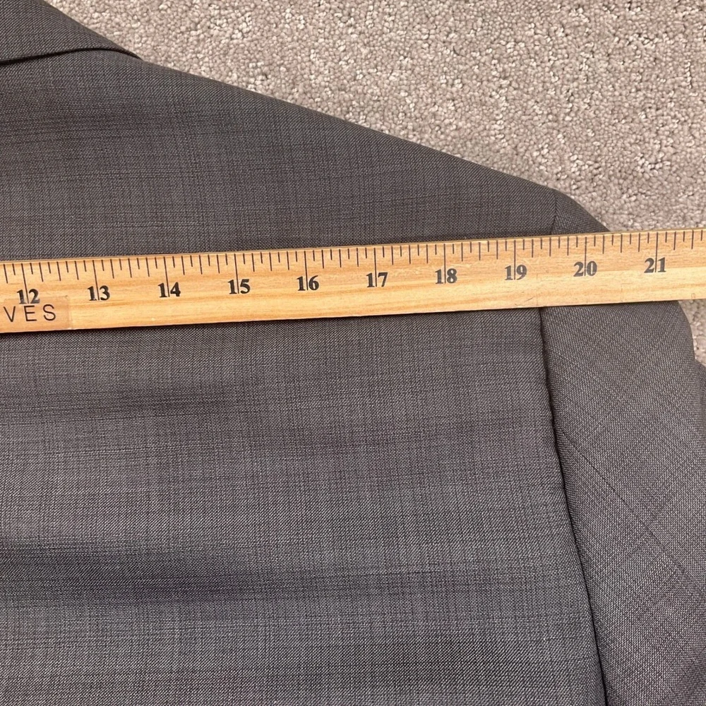 Tommy Hilfiger Suit Mens 46L 41W 31.5L Charcoal Gray Plaid Classic Neutral‎ Wool